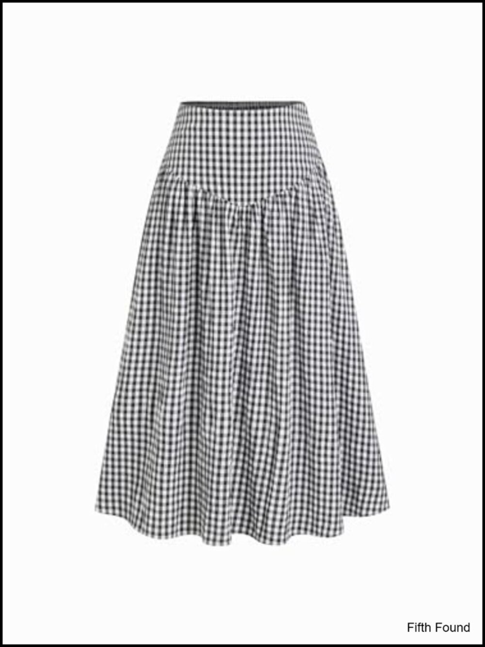Gingham Midi Skirt High Waist A-Line Flowy Summer Beach Vacation